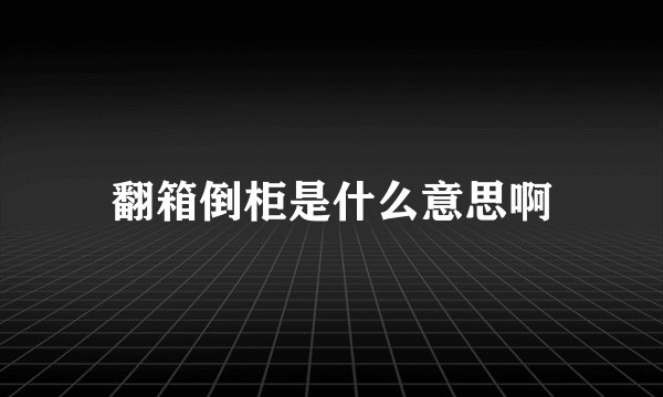 翻箱倒柜是什么意思啊