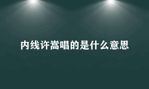 内线许嵩唱的是什么意思