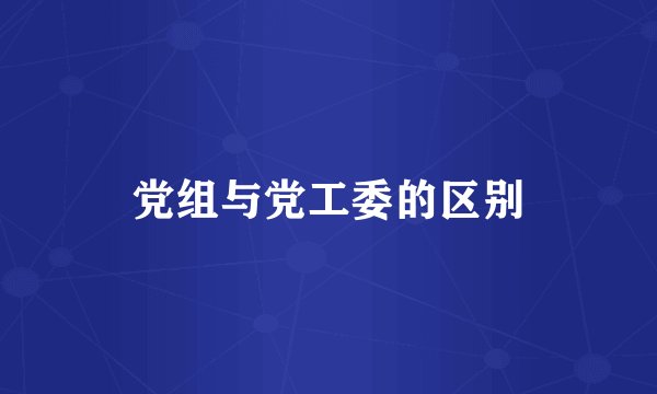 党组与党工委的区别