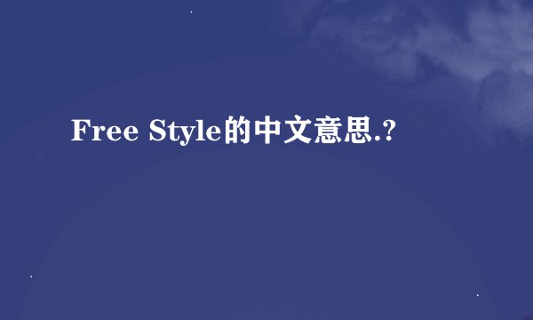 Free Style的中文意思.?