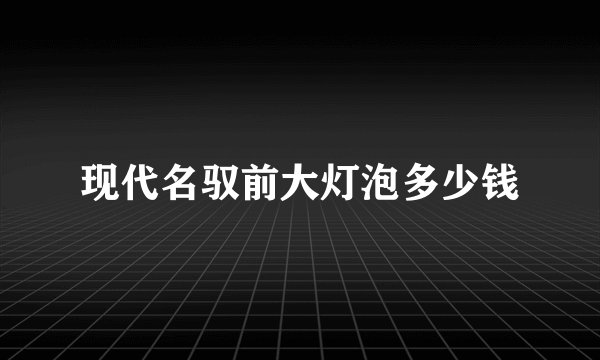 现代名驭前大灯泡多少钱
