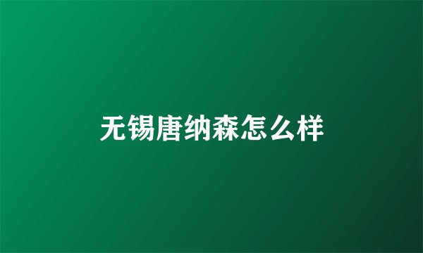 无锡唐纳森怎么样