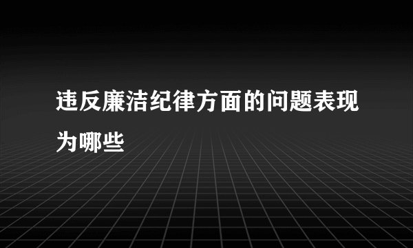 违反廉洁纪律方面的问题表现为哪些