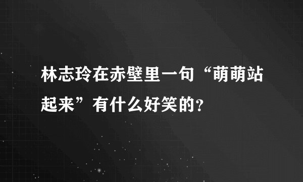 林志玲在赤壁里一句“萌萌站起来”有什么好笑的？