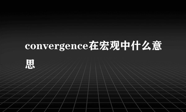 convergence在宏观中什么意思