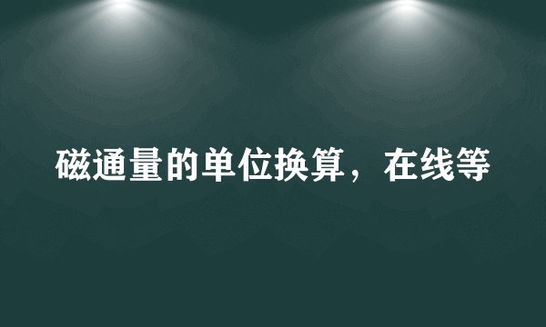 磁通量的单位换算，在线等