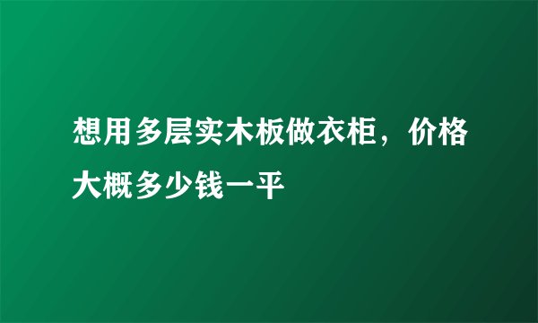 想用多层实木板做衣柜，价格大概多少钱一平