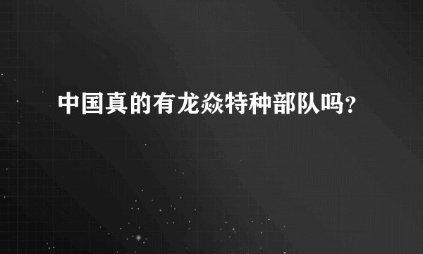 中国真的有龙焱特种部队吗？