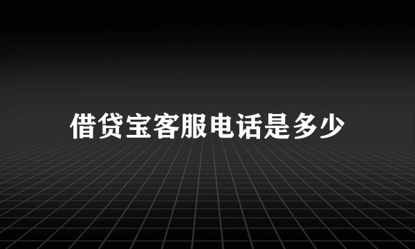 借贷宝客服电话是多少
