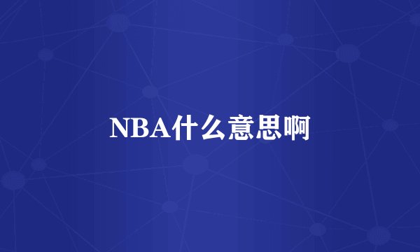 NBA什么意思啊