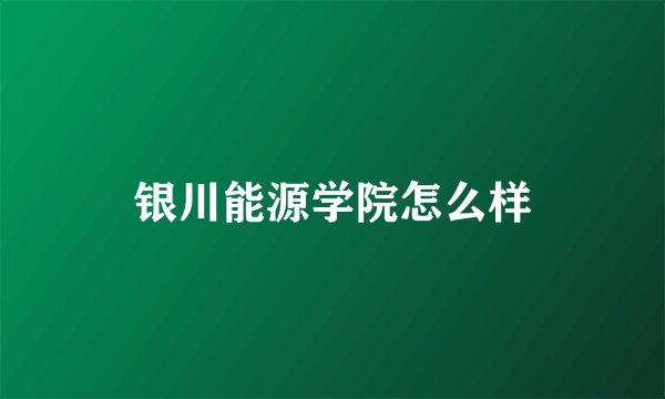 银川能源学院怎么样
