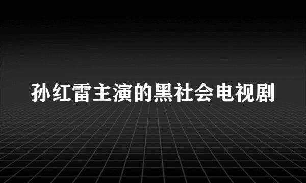孙红雷主演的黑社会电视剧