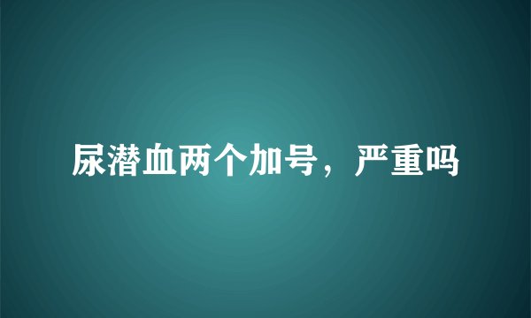 尿潜血两个加号，严重吗