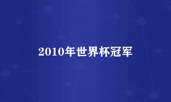 2010年世界杯冠军