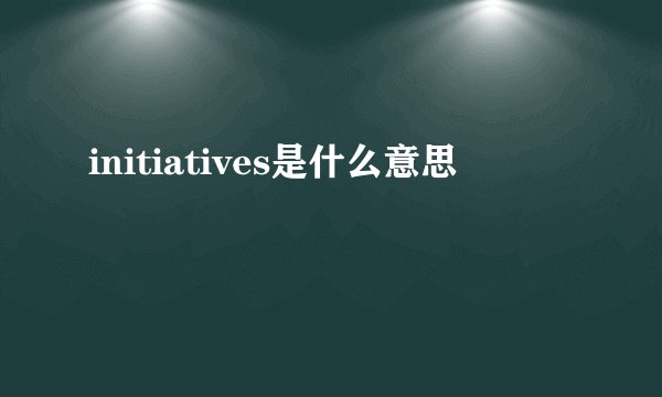 initiatives是什么意思