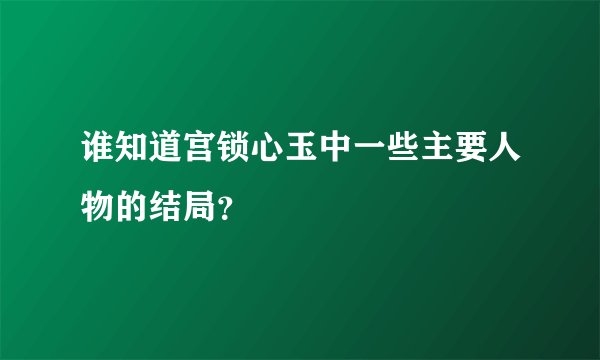 谁知道宫锁心玉中一些主要人物的结局？