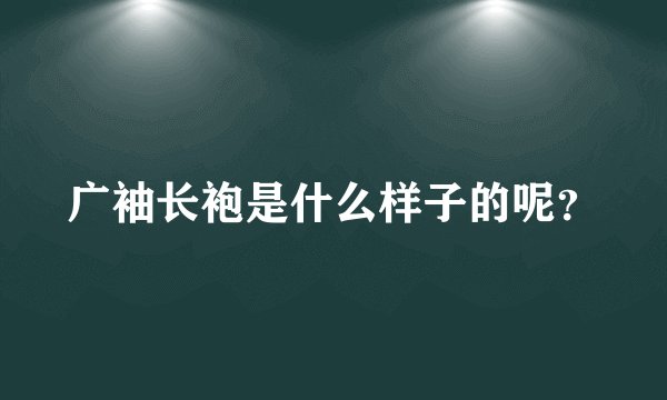 广袖长袍是什么样子的呢？