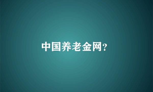 中国养老金网？
