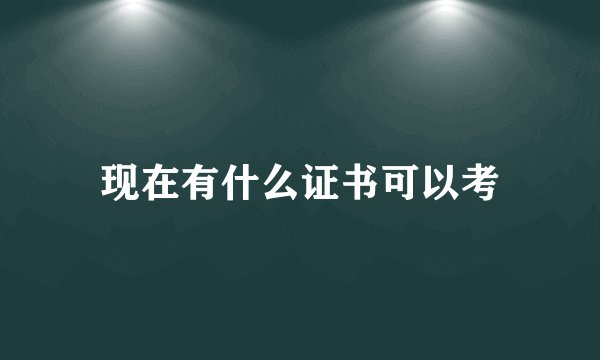 现在有什么证书可以考