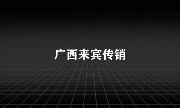 广西来宾传销
