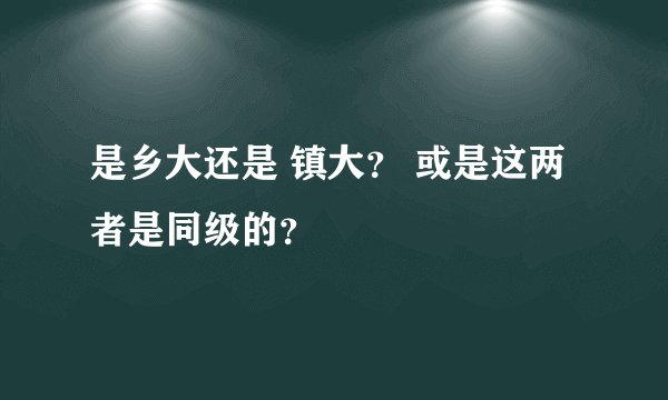 是乡大还是 镇大？ 或是这两者是同级的？