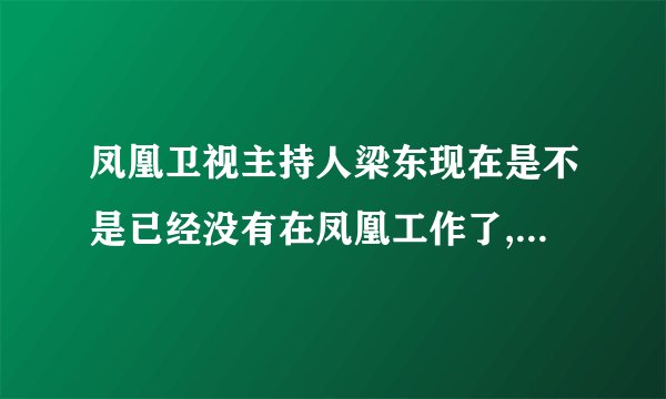凤凰卫视主持人梁东现在是不是已经没有在凤凰工作了,他现在主要工作是?