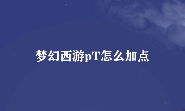 梦幻西游pT怎么加点