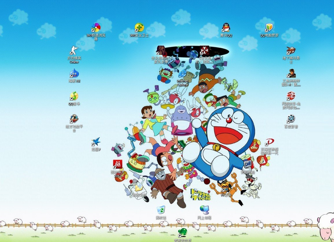 桌面图标怎么摆放最好看啊？？