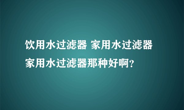 饮用水过滤器 家用水过滤器 家用水过滤器那种好啊？