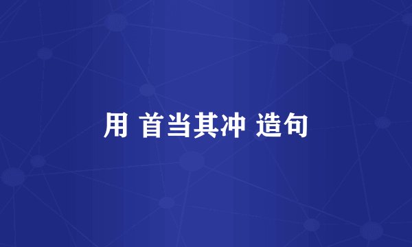 用 首当其冲 造句