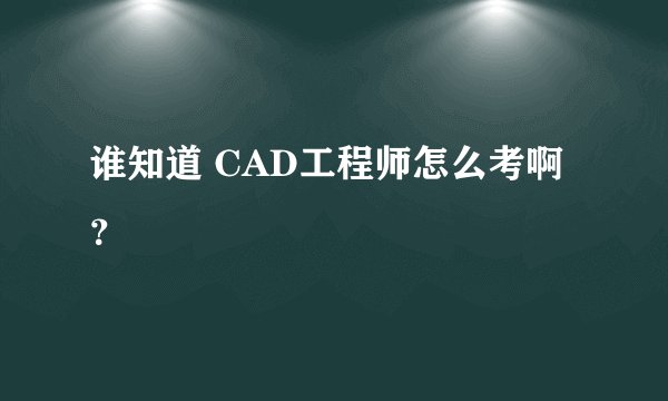 谁知道 CAD工程师怎么考啊？