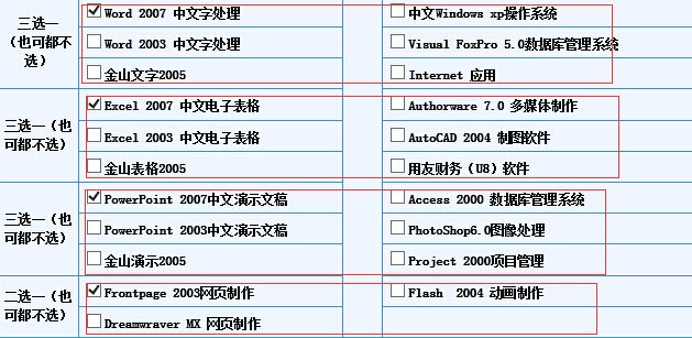 全国计算机应用技术证书考试两个模块指哪两个