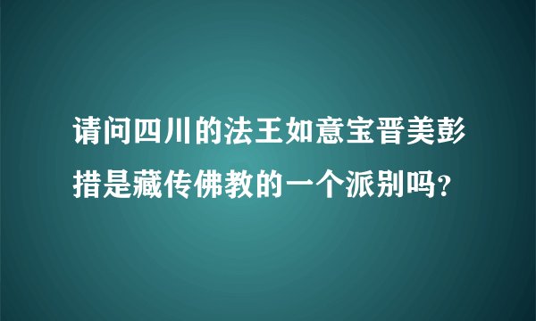 请问四川的法王如意宝晋美彭措是藏传佛教的一个派别吗？