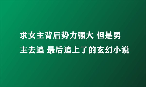 求女主背后势力强大 但是男主去追 最后追上了的玄幻小说