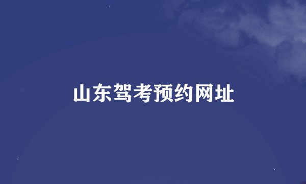 山东驾考预约网址