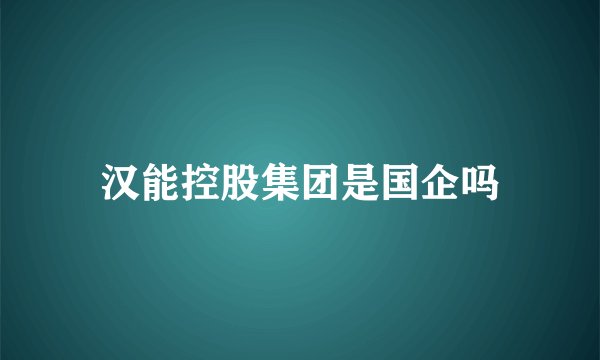 汉能控股集团是国企吗