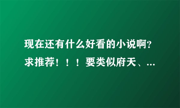 现在还有什么好看的小说啊？求推荐！！！要类似府天、吱吱、细品、陈灯等文风的。不要天雷、小白文。