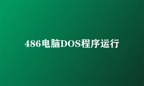 486电脑DOS程序运行