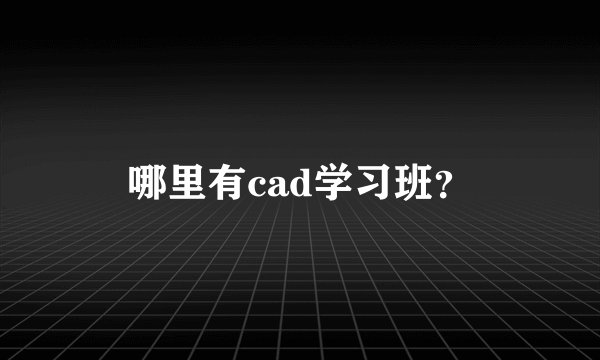 哪里有cad学习班？