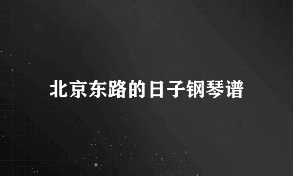 北京东路的日子钢琴谱