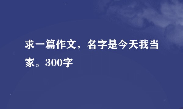 求一篇作文，名字是今天我当家。300字