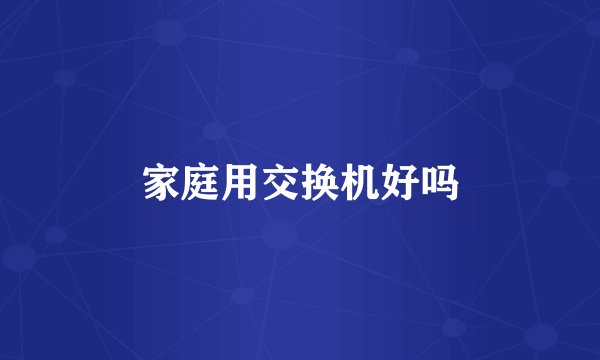 家庭用交换机好吗