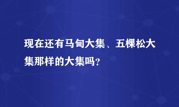 现在还有马甸大集、五棵松大集那样的大集吗？