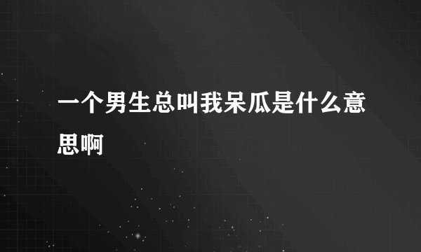 一个男生总叫我呆瓜是什么意思啊