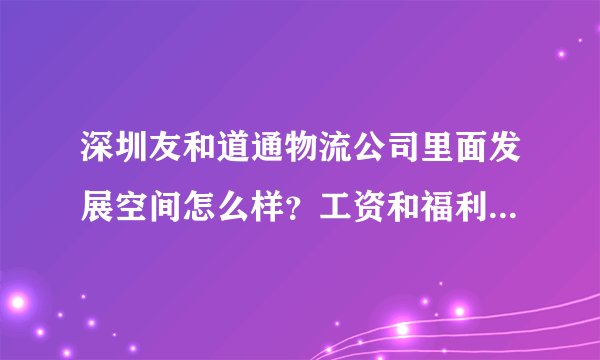 深圳友和道通物流公司里面发展空间怎么样？工资和福利待遇如何？