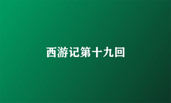 西游记第十九回