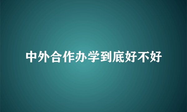 中外合作办学到底好不好