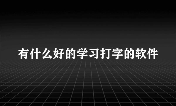 有什么好的学习打字的软件