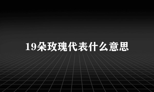 19朵玫瑰代表什么意思