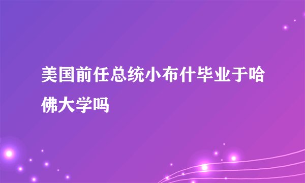 美国前任总统小布什毕业于哈佛大学吗